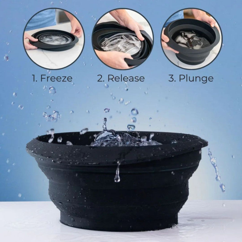 Face Ice Bowl with Built in Ice Tray Collapsible Silicone Beauty Bowl