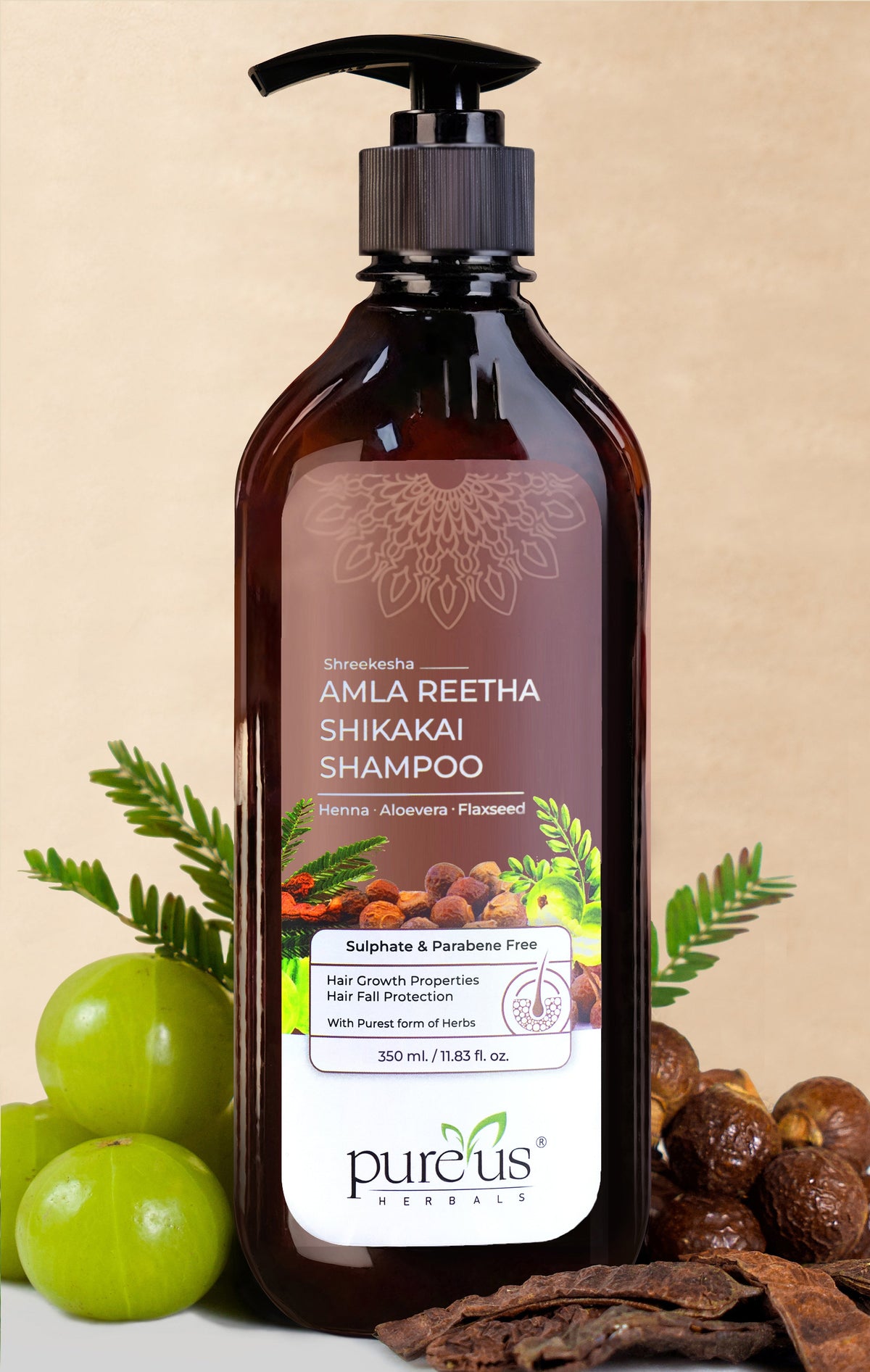 Shreekesha Amla Reetha Shikakai Sulphate Free Shampoo (350 ml)