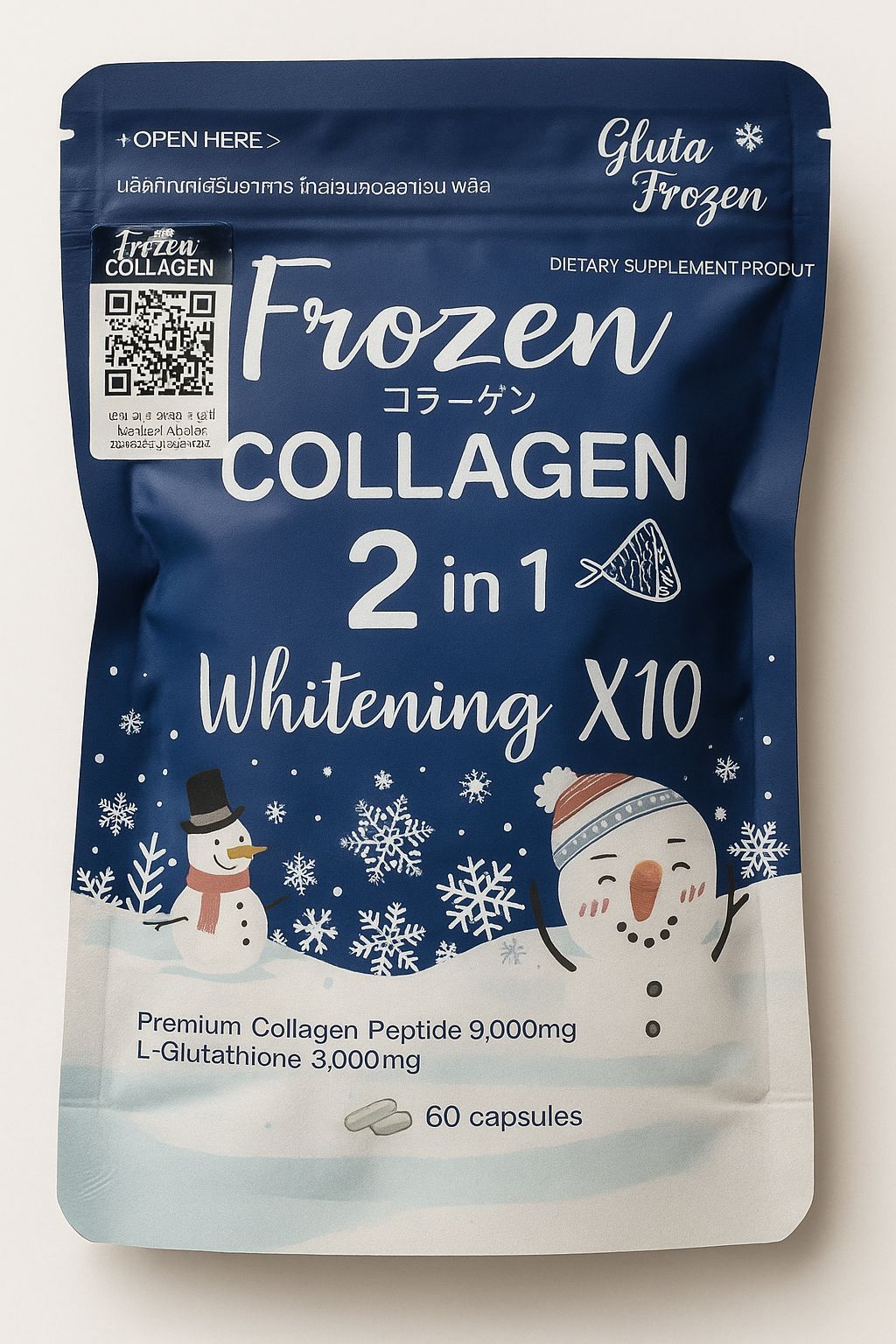 2 in 1 Premium Collagen Peptide & Glutathione, 60 Capsules