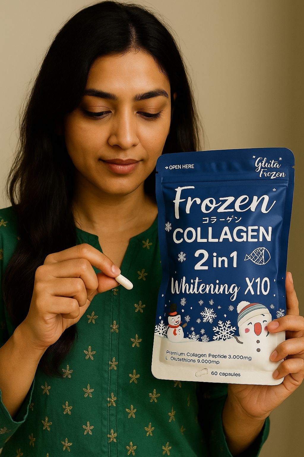 2 in 1 Premium Collagen Peptide & Glutathione, 60 Capsules