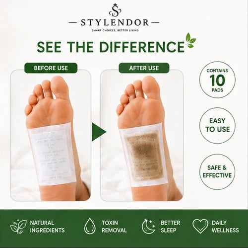 Kinoki Detox Foot Pads – Natural Foot Pain Relief Patches (10 Pack)